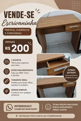 ESCRIVANINHA AMADEIRADA ESCRITÓRIO PROMOÇÃO