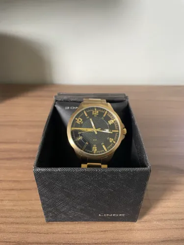 Relógio Lince Original MRG4271L Masculino Dourado com Caixa e Certificado
