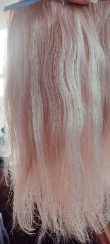 Cabelo loiro Dourado Brasileiro Adesivado na Na Nanopele