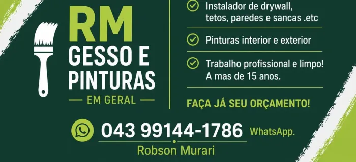RM Gesso e pinturas em geral