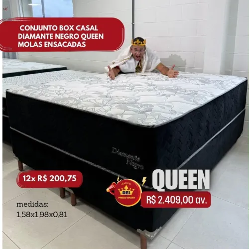 PROMOÇÃO URGENTE - Cama QUEEN Diamante Negro com Molas Ensacadas Disponível
