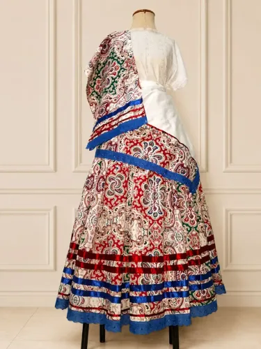 Conjunto de saia, torço e pano da costa candomblé umbanda jurema