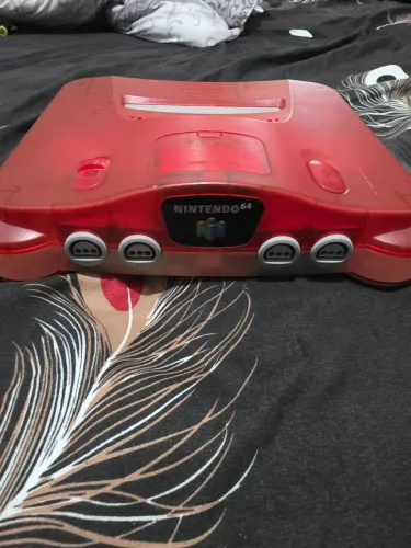 ?Nintendo 64 Watermelon Red Japonês + Lote Com 9 Jogos E 5 Controles leia a descricao