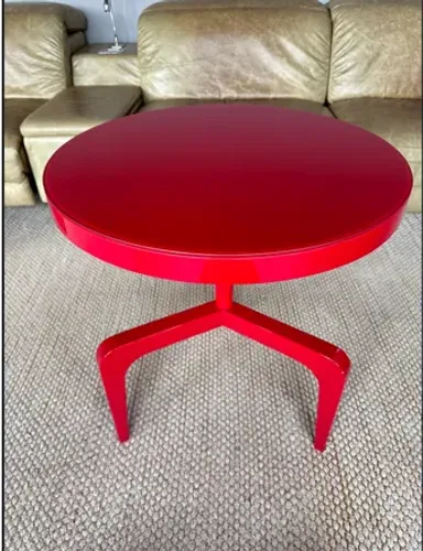 Mesa lateral De Madeira Redonda De Madeira Felice 410 Vermelho