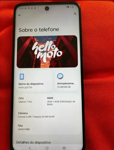 Vendo ou troco por outro com volta do interessado moto g35 novo com nota fiscal