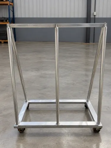 Cavalete de Inox com Rodízios - Estrutura Reforçada