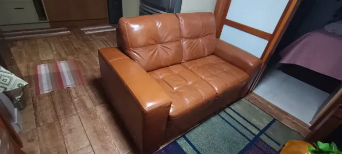 Sofá 2 Lugares Couro Legítimo 