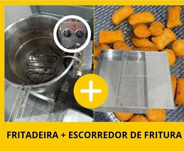 FRITADEIRA AGUA E OLEO+ ESCORREDOR DE FRITURA