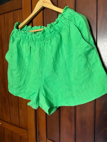 Short Linho H&M veste 42/44
