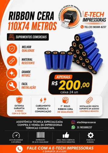 Caixa de Ribbon para Impressora - Inkanto Caixa com 24 Unidades