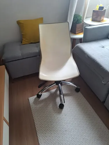 Cadeira Ergonômica de Rodinhas Cinza e Offwhite