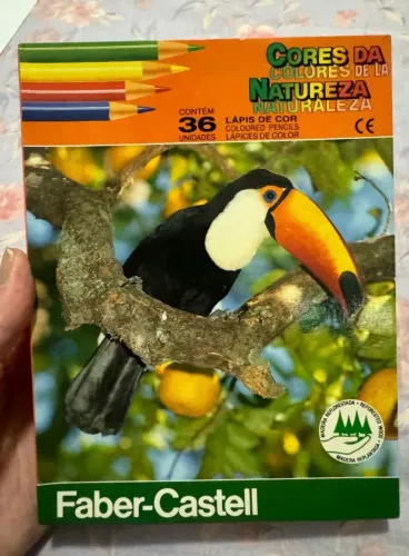 Caixa de lápis 36 Cores da Natureza rara e antiga 