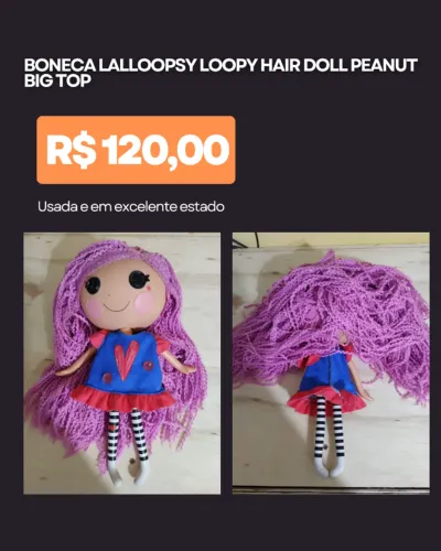 Boneca Lalaloopsy Loopy Hair Doll Peanut Big Top 