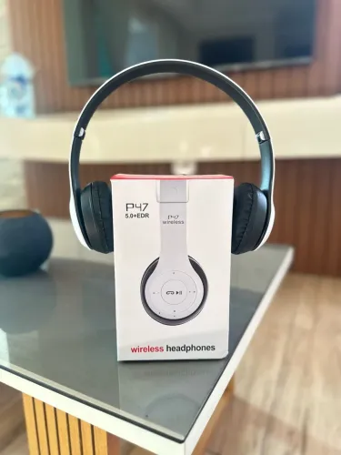 Fone P47 Branco | Bluetooth | Cartão de Memória | Wrillees Hardphones
