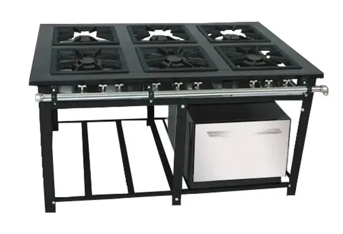Fogão industrial 6 bocas 40x40 com forno 60 L - Venancio - Novo