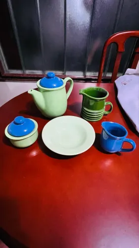 Conjunto Café Manhã/Tarde - Esmaltado - 5 Peças