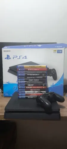 PS4 COM CONTROLE E 13 JOGOS