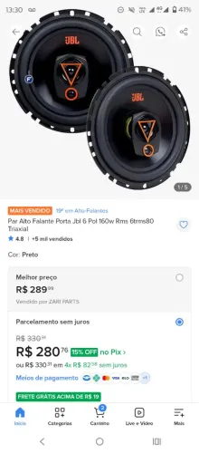 Alto falante JBL 6 polegadas