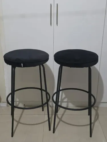 Banco redondo acolchoado alto (2 itens) - Tok&Stok