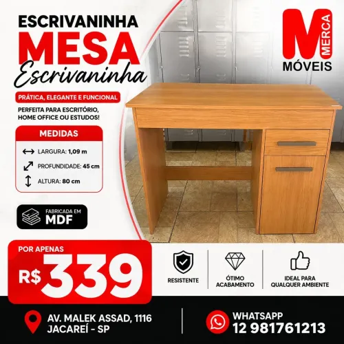  Mesa reta escrivaninha- Nova