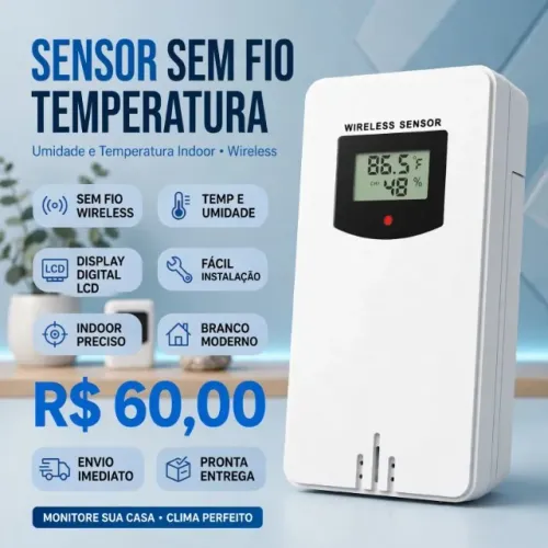 Sensores De Umidade De Temperatura Sem Fio Indoor Branco