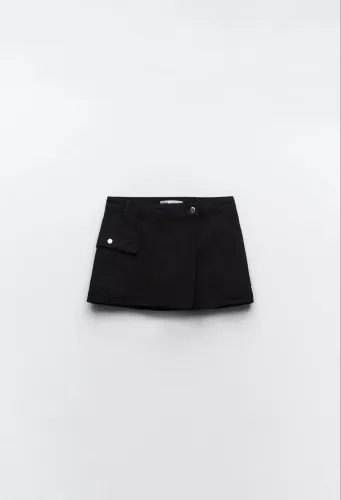 short-saia zara denim preto m 