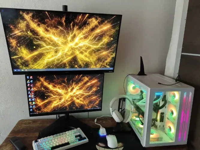Setup Gamer Completo Ryzen 7 5700X | RX 6700 XT 12GB | 32GB RAM | Full Wireless