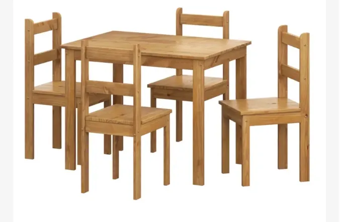 Conjunto Mesa com 4 Cadeiras Madeira