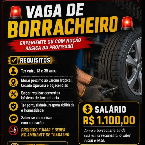 Vaga Para Borracheiro Experiente ou Noção Básica