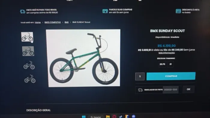 Bicicleta BMX Sunday Scout IMPORTADA