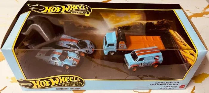 Hot Wheels Premium Gulf Collector Pack 4 Carrinhos 1:64 Mattel