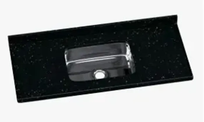 PIA DE FIBRA PARA BALCAO M. SINT. C. INOX 1.20X50 NEGRO INDIMEL