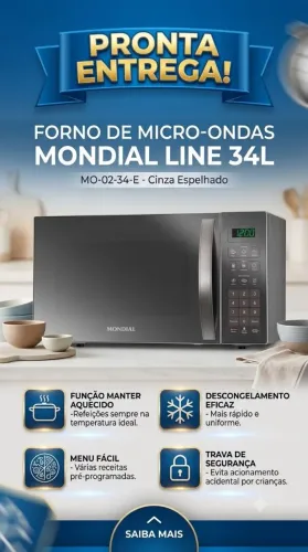 Forno micro-ondas Line Cinca espelhado