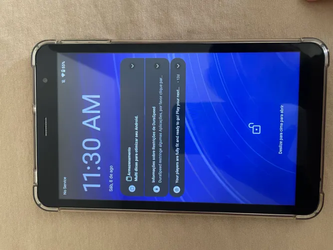 Tablet seminovo pouco tempo de uso