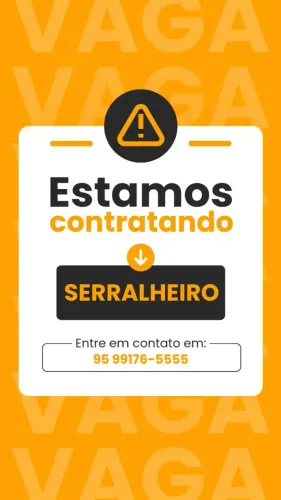 ESTAMOS CONTRATANDO SERRALHEIRO 