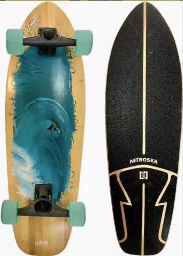 Simulador De Surf Nitro Model Carlos Burble Tahiti - Madeira/Azul