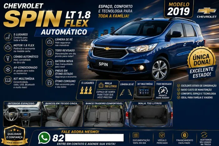 Chevrolet Spin LT 1.8 8V Econo.flex 5P Aut. 2019