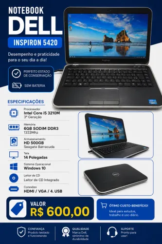 Dell Inspiron Intel Core i5 6GB HD 500GB