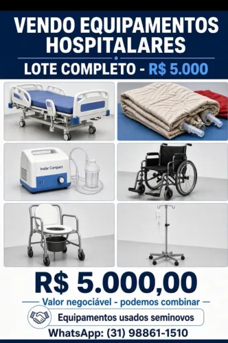 Kit completo (cama, colchão pneumático,cadeira de roda, cadeira de banho)