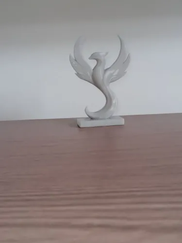 Escultura Moderna Fênix Cinza Ideal para Decoração de Ambientes Casa ou Escritório