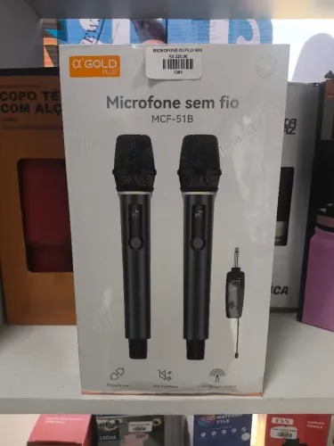 Microfone sem fio duplo recarregável