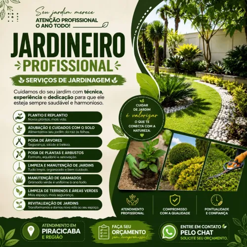 JARDINEIRO PROFISSIONAL - SERVIÇOS DE JARDINAGEM