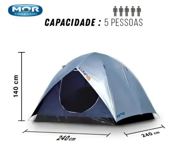 Barraca camping luna 5 (serve até 6 lugares) com sovbretoldo, impermeável. Em oferta