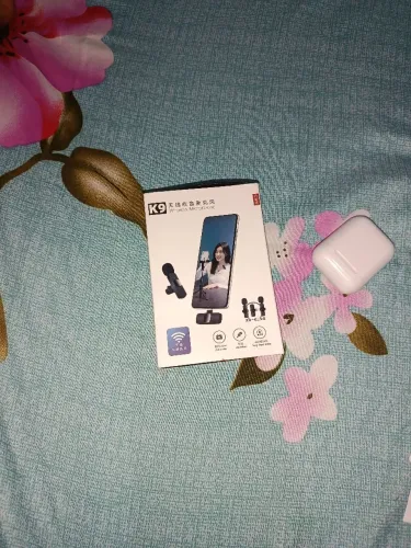 Kit microfone sem fio lapela k9 duplo(novo na caixa)