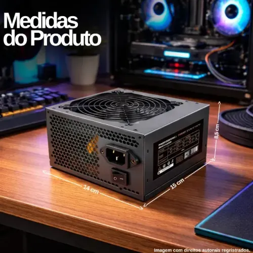 Fonte Alimentação Atx 500w Automática Pc Computador Fan Cooler 12cm
