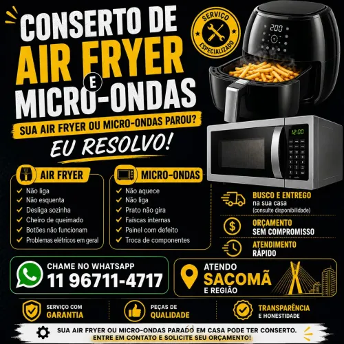 Airfryer ou micro-ondas com defeito eu resolvo