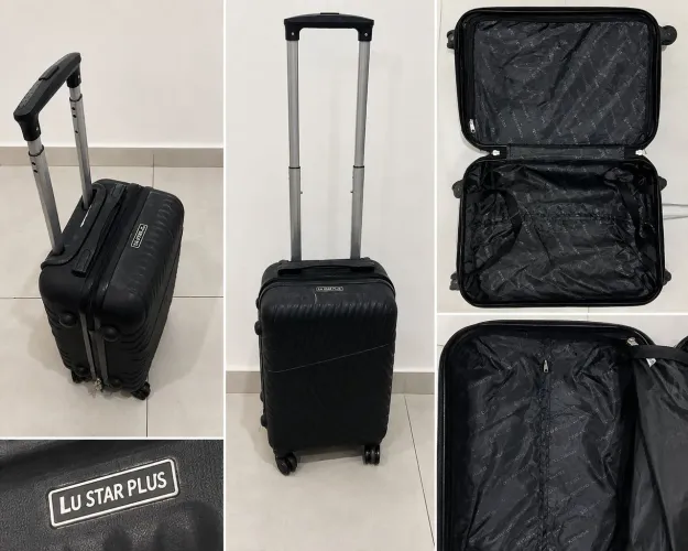 Mala de Viagem Lu Star Plus Preta com Rodas 360°
