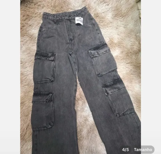 Calça jeans cargo