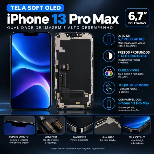 Tela display soft oled do iPhone 13 Pro Max