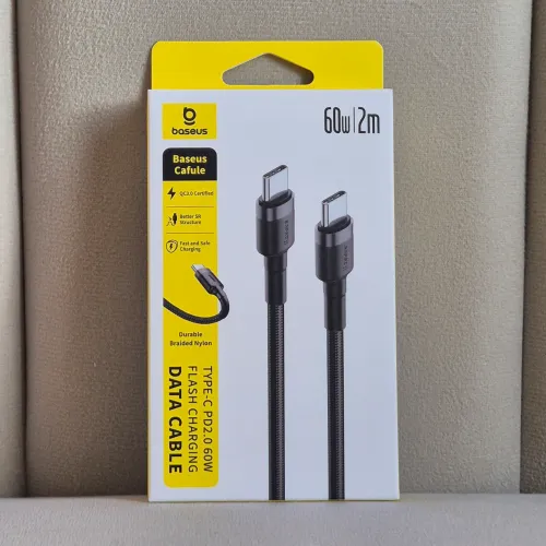 BASEUS - Cabo Turbo Tipo C 60W (2 Metros) Nylon Resistente